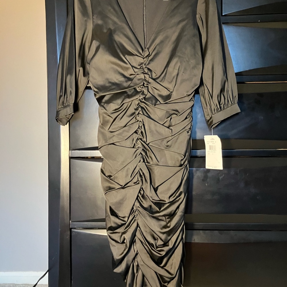 Nicole Miller Black Ruched cocktail Dress